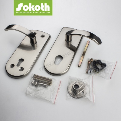 ISRAEL MARKET ALUMINUM LEVER IRON PLATE DOOR HANDLESKT-ISP05