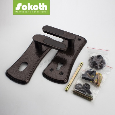 ISRAEL MAKET ALUMINUM LEVER IRON PLATE DOOR HANDLESKT-ISP06